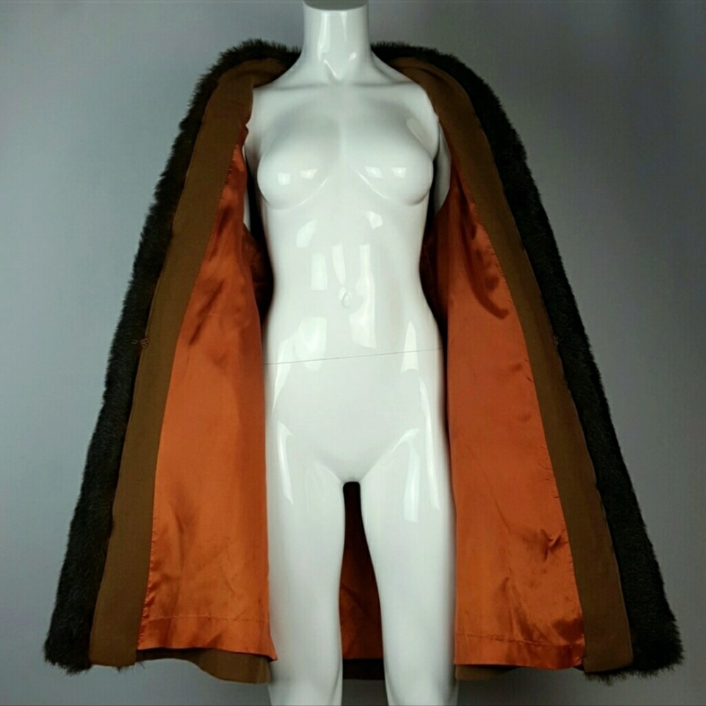 🔥 Vintage Alorna Faux Fur Collar/Cuff Coat - Picture 11 of 16